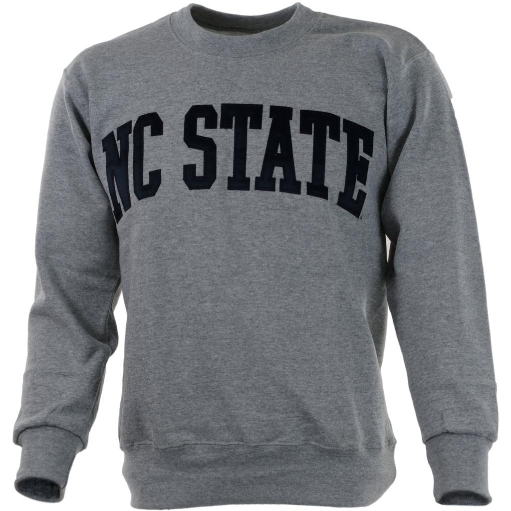 Oxford Grey Crewneck Sweatshirt NC State Arch Applique